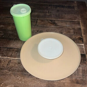 Two Pieces of Cool Ass Vintage Tupperware! Quart Pitcher  and Chip / Dip Tray